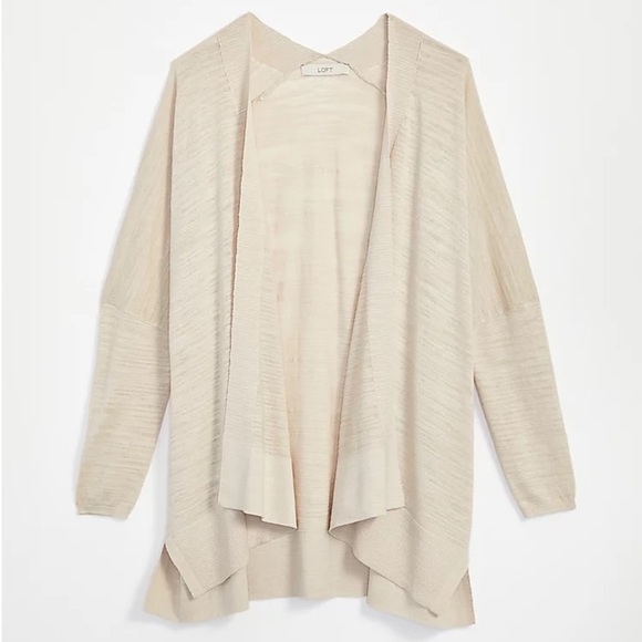 NWT LOFT Petite Textured Open Poncho Sweater - Picture 1 of 8